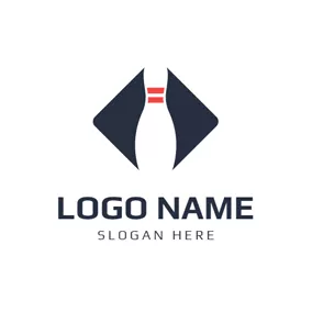 Bowling Logo Square and Bowling Pin logo design