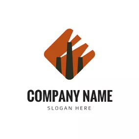 Fabric Logo Square and Chimney Icon logo design