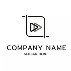 Play Button Logo Square and Play Button logo design