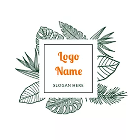 Tropical Logo Square and Tropical Leaves logo design