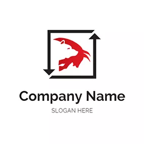 Finance & Insurance Logo Square Arrow and Red Bull logo design