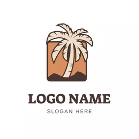Logótipo De Palmeira Square Background and Palm Tree logo design