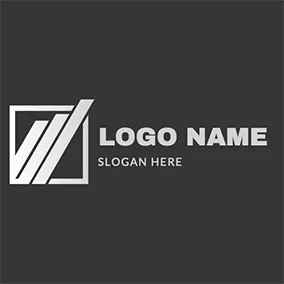 Silver Logo Square Bar Graph Report logo design