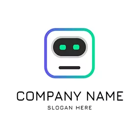 Emoji Logo Square Eyes Unhappy Emoji logo design