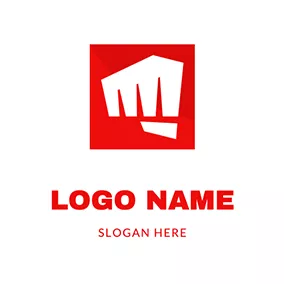 Punch Logo Square Fist Punching logo design