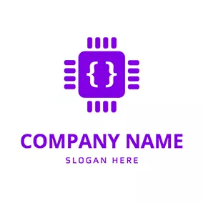 Developer Logo Square Line Bracket Developer logo design