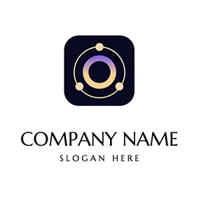 Planet Logo Square Planet and Galaxy logo design