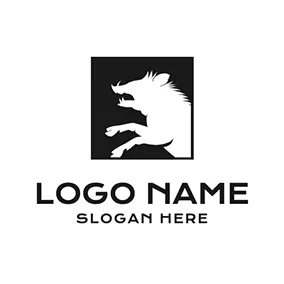 Quadrat Logo Square Roar Wild Boar logo design