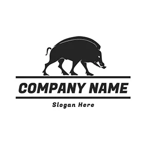 Boar Logo Standing Strong Wild Boar logo design