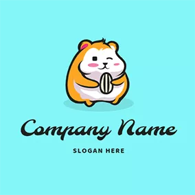 Hamster Logo Standing Wink Cute Hamster logo design