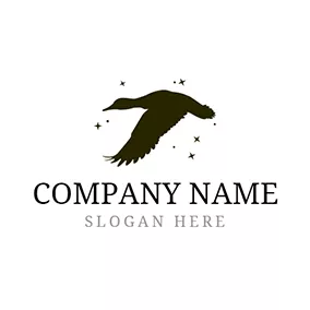 鴨Logo Star and Flying Duck logo design