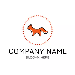 Emblem Logo Star Circle and Small Fox logo design