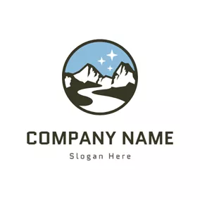 Hill Logo Starry Sky and Hill logo design