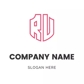 Rのロゴ Stereoscopic Hollow R V logo design