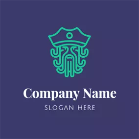 章魚 Logo Strange Mask and Octopus logo design