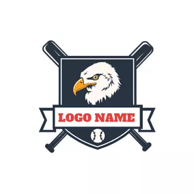 Club Logo Strict Eagle Head and Black Badge logo design