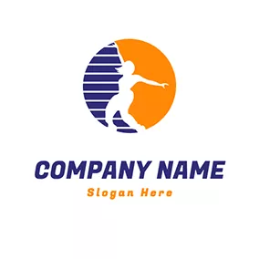 Stripe Logo Stripe Circle Woman Zumba logo design