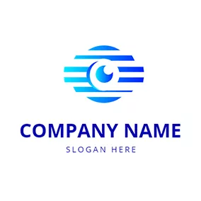 Eye Logo Stripe Eye and Zoom logo design