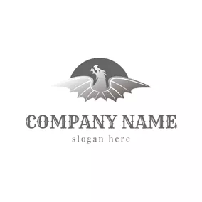 Dragon Logo Sun and Fly Dragon logo design