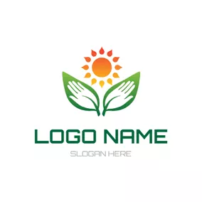 Nature Logo Sun Flower and Nature Leaf logo design