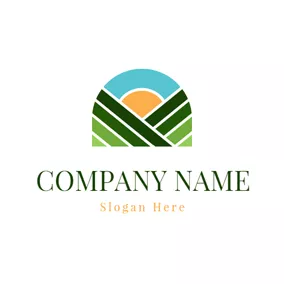Sunrise Logo Sunrise and Green Campfield logo design