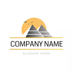 Pyramid Logo Sunset Background Pyramid Scenery logo design