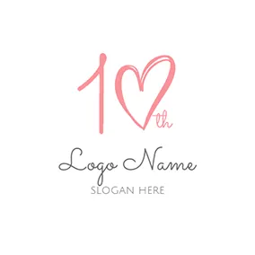 Anniversary Logo Sweet Heart 1st Anniversary logo design