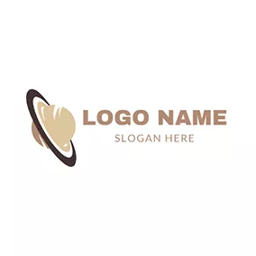Planet Logo Swirl Halo Planet Saturn logo design