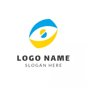Business & Consulting Logo Symmetrical Blue and Yellow Shape logo design