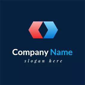 Business & Consulting Logo Symmetrical Red and Blue Polygon Company logo design