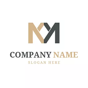 Mk Logo Symmetry Abstract Letter M K logo design