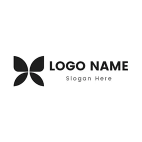 蝴蝶Logo Symmetry and Black Butterfly logo design