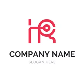 Hr Logo Target Circle Letter H R logo design