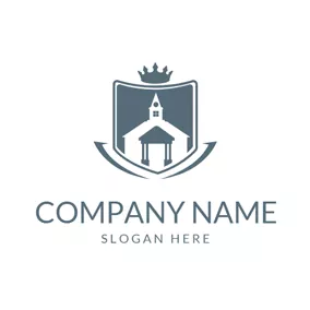 学校ロゴ Teaching Building and School Badge logo design