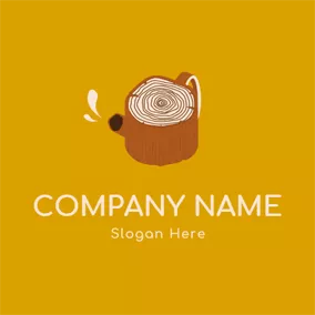 Wood Logo Teapot Shape and Wood logo design