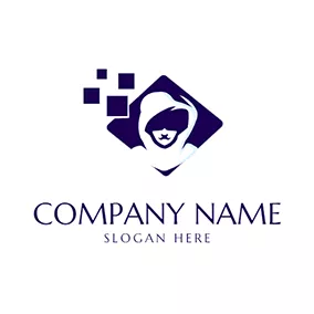 Anonymous Logo Tech Rhombus and Hacker logo design