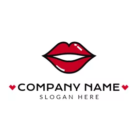 Fashion & Beauty Logo Tempting Red Lips logo design