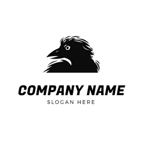 Crow Logo Terrible Black Raven Head logo design