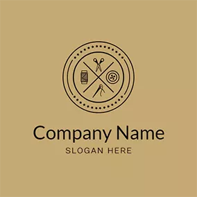 Art - Thread Needle Scissor  & Button logo design