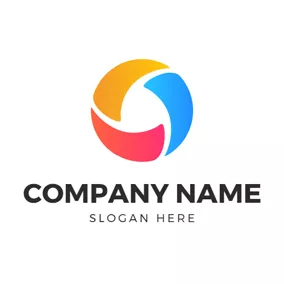 Abstract Logo Three Colors Rotary Round logo design