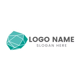 Stone Logo Three Dimensional Green Stone logo design