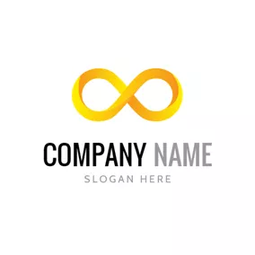 Unendlich Logo Three Dimensional Yellow Infinity logo design