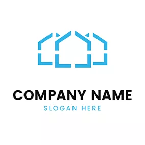 House Logo Three House Town logo design