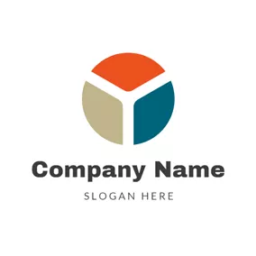 Abstract Logo Three Parts Divided Circle logo design