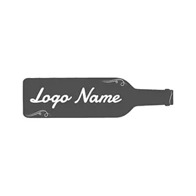 Brewery Logo Thwartwise Black Winebottle logo design