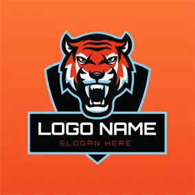 Esports Logo Tiger Head and Badge logo design