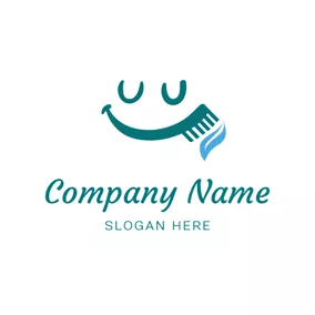 Smile Logo Toothbrush and Smile Face logo design