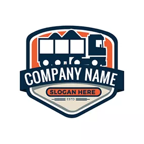 Transportation Logo Trailer In Shield logo design