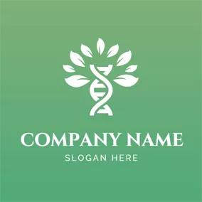 DNA Logo Tree Leaf and Dna Structure logo design