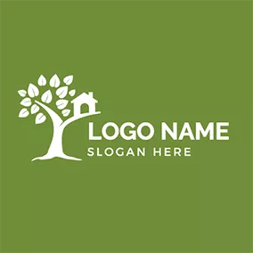Treehouse Logo Tree Leaves House Treehouse logo design